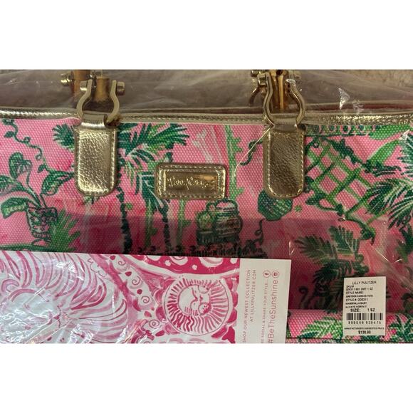 Lilly Pulitzer NWT Greydon Canvas Always Worth It Tote in Mandevilla Baby - Picture 9 of 10